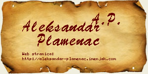 Aleksandar Plamenac vizit kartica